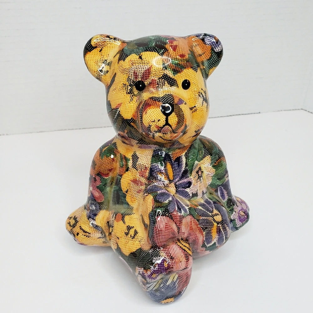 Decoupage Ceramic Joan Baker Shelf Sitting Bear